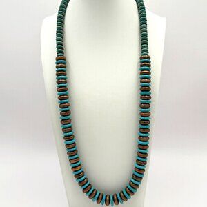 Copper & Turquoise Disc Necklace